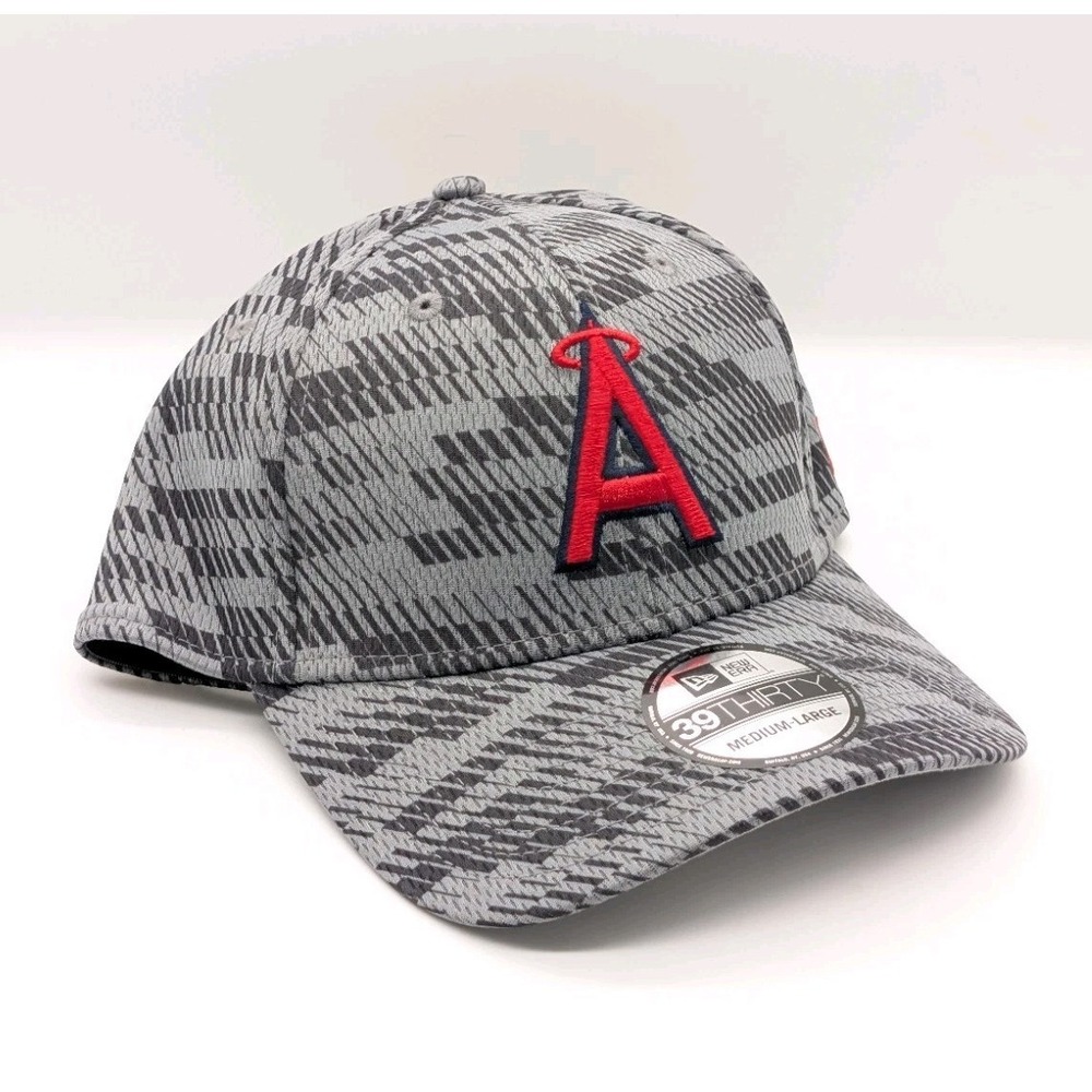 Los Angeles Angels Clubhouse Grey New Era 39THIRTY Stretch Hat Cap M/L MLB